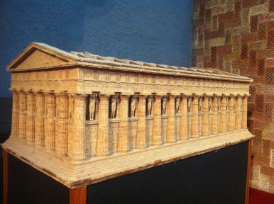 Scale model made from cork.